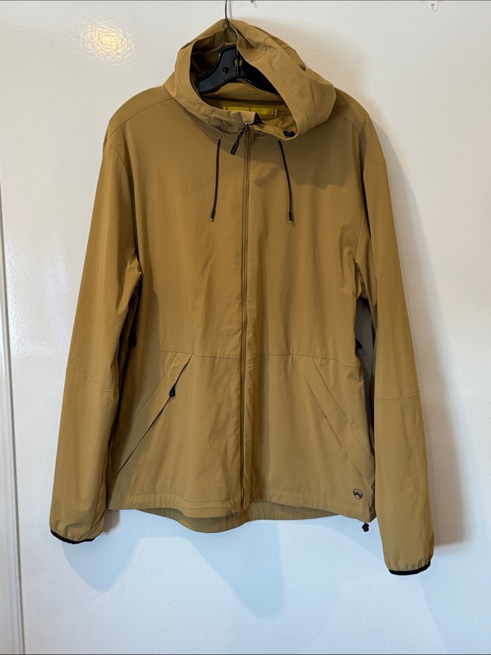 Men's Hooded Windbreaker Jacket in Khaki - Unbranded